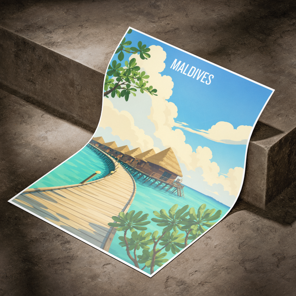 Maldives - Travel Wall Art Beach Poster Print - Art Print - Travel Art Poster