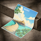 Maldives - Travel Wall Art Beach Poster Print - Art Print - Travel Art Poster