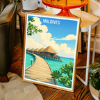 Maldives - Travel Wall Art Beach Poster Print - Art Print - Travel Art Poster