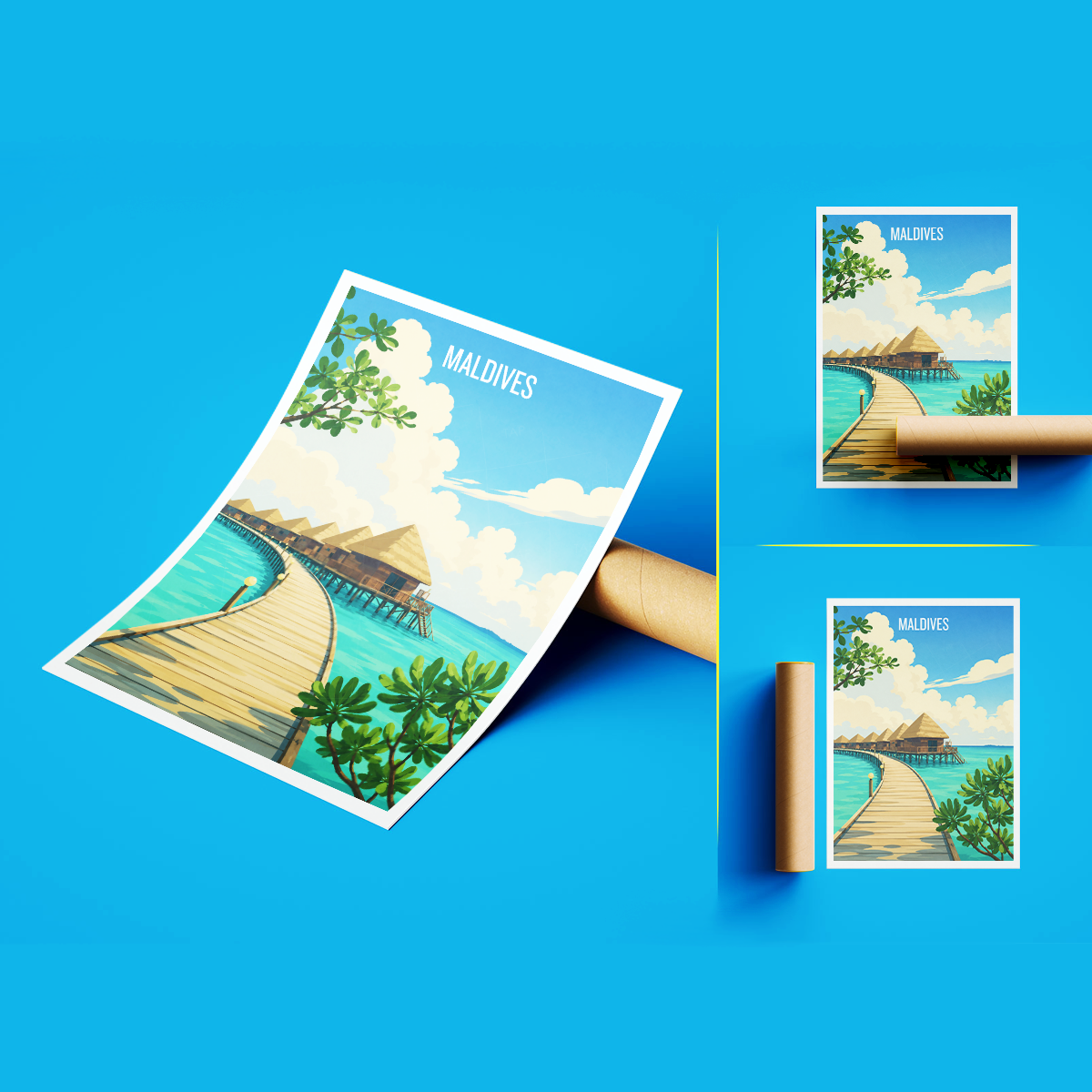 Maldives - Travel Wall Art Beach Poster Print - Art Print - Travel Art Poster