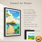 Maldives - Travel Wall Art Beach Poster Print - Art Print - Travel Art Poster
