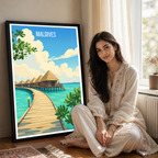 Maldives - Travel Wall Art Beach Poster Print - Art Print - Travel Art Poster