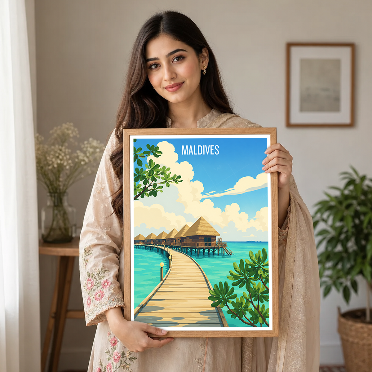 Maldives - Travel Wall Art Beach Poster Print - Art Print - Travel Art Poster