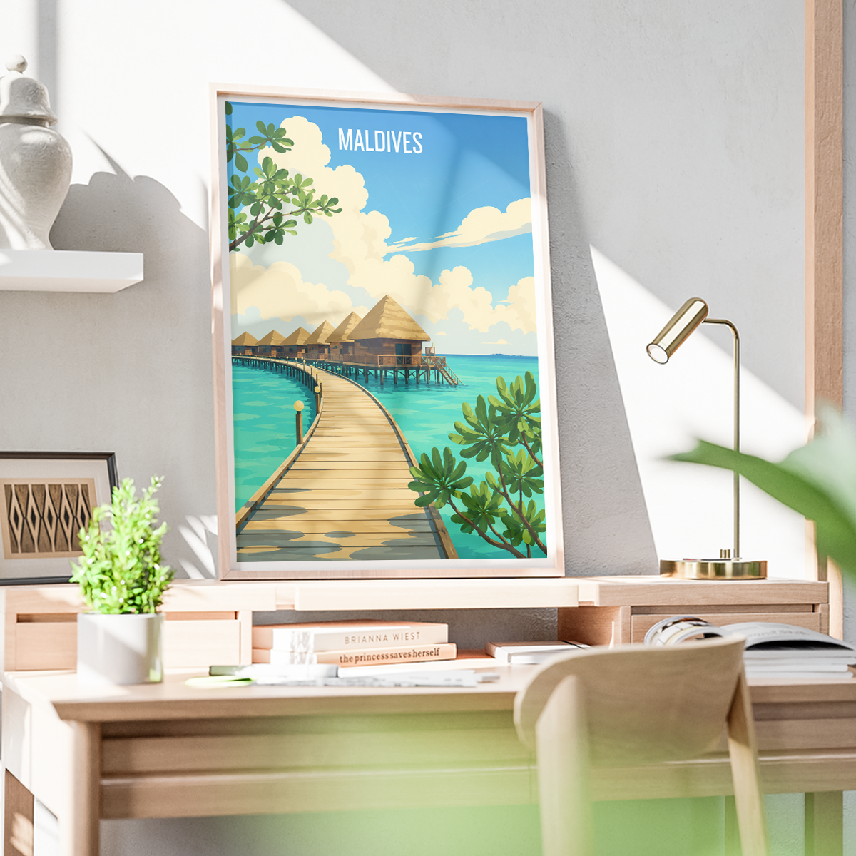 Maldives - Travel Wall Art Beach Poster Print - Art Print - Travel Art Poster
