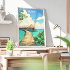 Maldives - Travel Wall Art Beach Poster Print - Art Print - Travel Art Poster