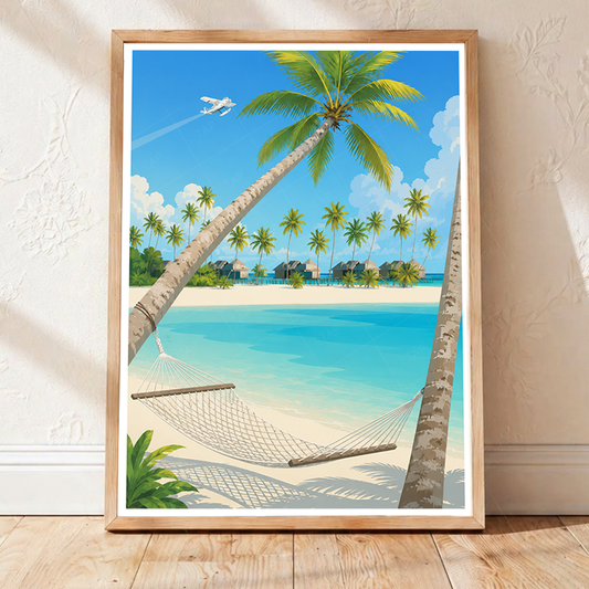 Maldives - Travel Wall Art Beach Poster Print - Art Print - Travel Art Poster