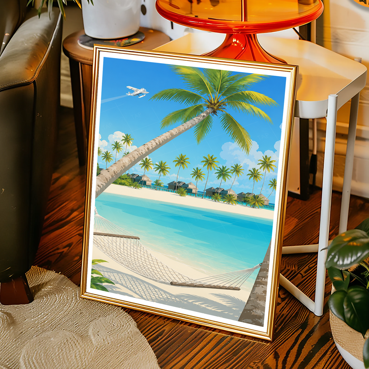 Maldives - Travel Wall Art Beach Poster Print - Art Print - Travel Art Poster