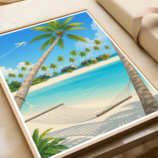 Maldives - Travel Wall Art Beach Poster Print - Art Print - Travel Art Poster
