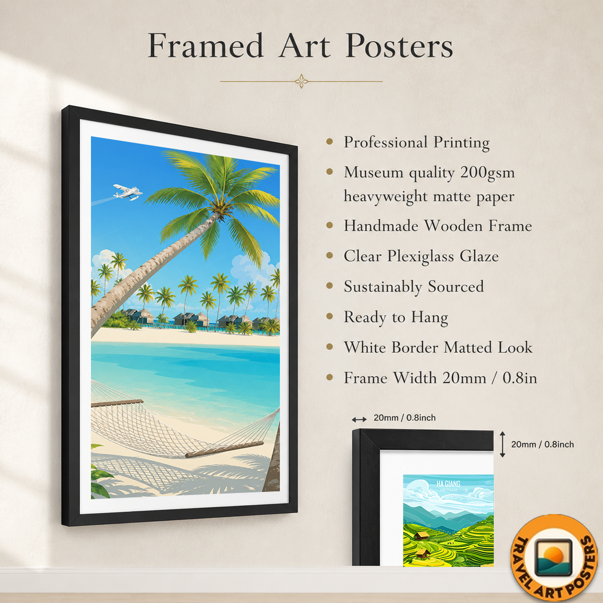 Maldives - Travel Wall Art Beach Poster Print - Art Print - Travel Art Poster