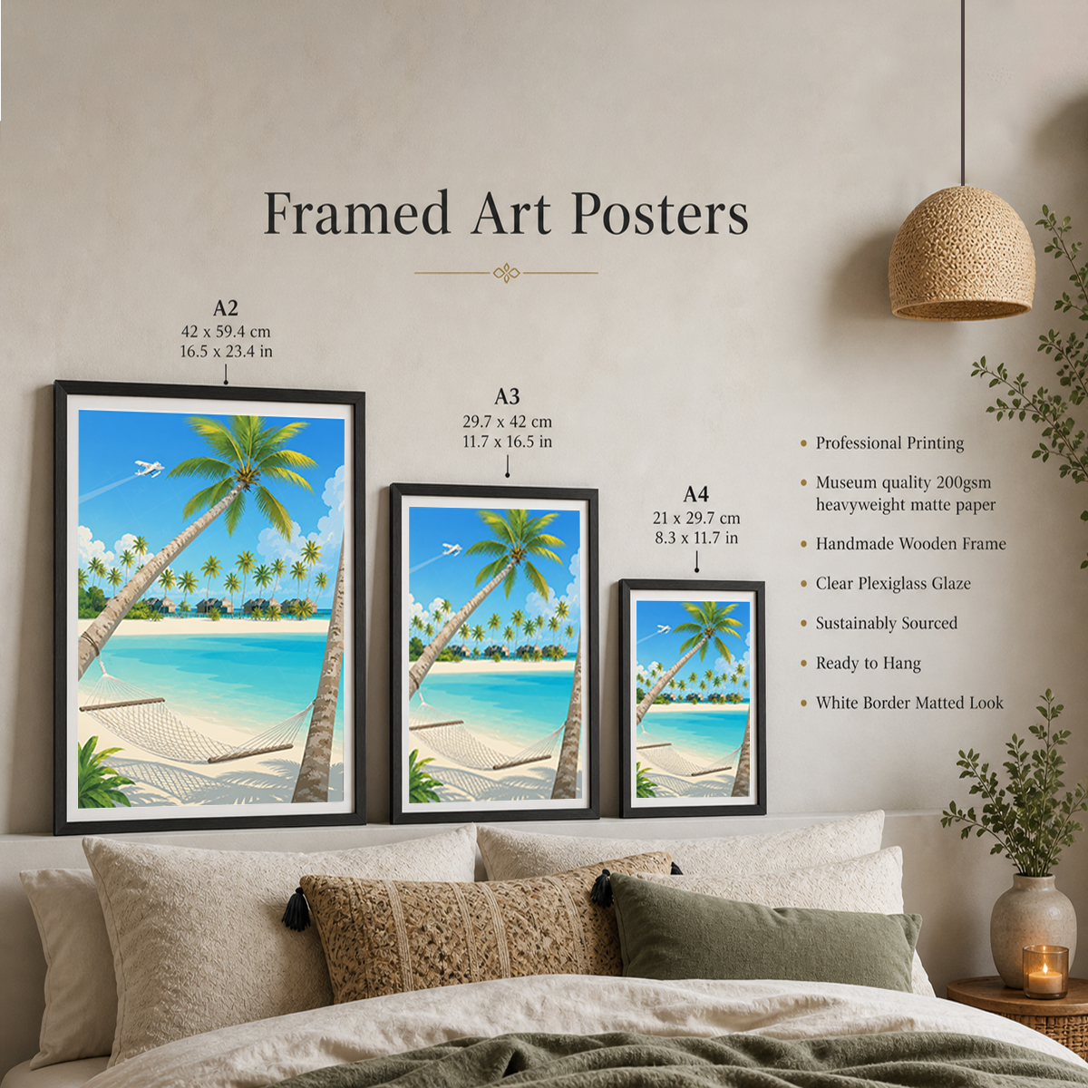 Maldives - Travel Wall Art Beach Poster Print - Art Print - Travel Art Poster