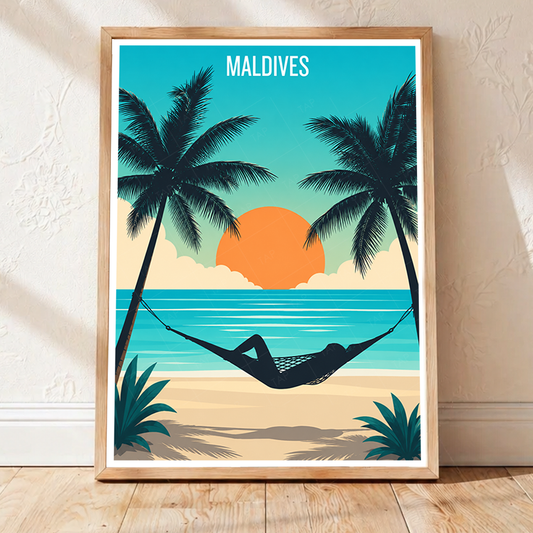 Maldives - Travel Wall Art Beach Poster Print - Art Print - Travel Art Poster