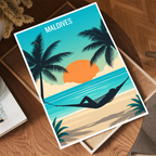 Maldives - Travel Wall Art Beach Poster Print - Art Print - Travel Art Poster