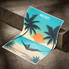Maldives - Travel Wall Art Beach Poster Print - Art Print - Travel Art Poster