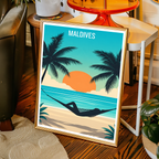 Maldives - Travel Wall Art Beach Poster Print - Art Print - Travel Art Poster