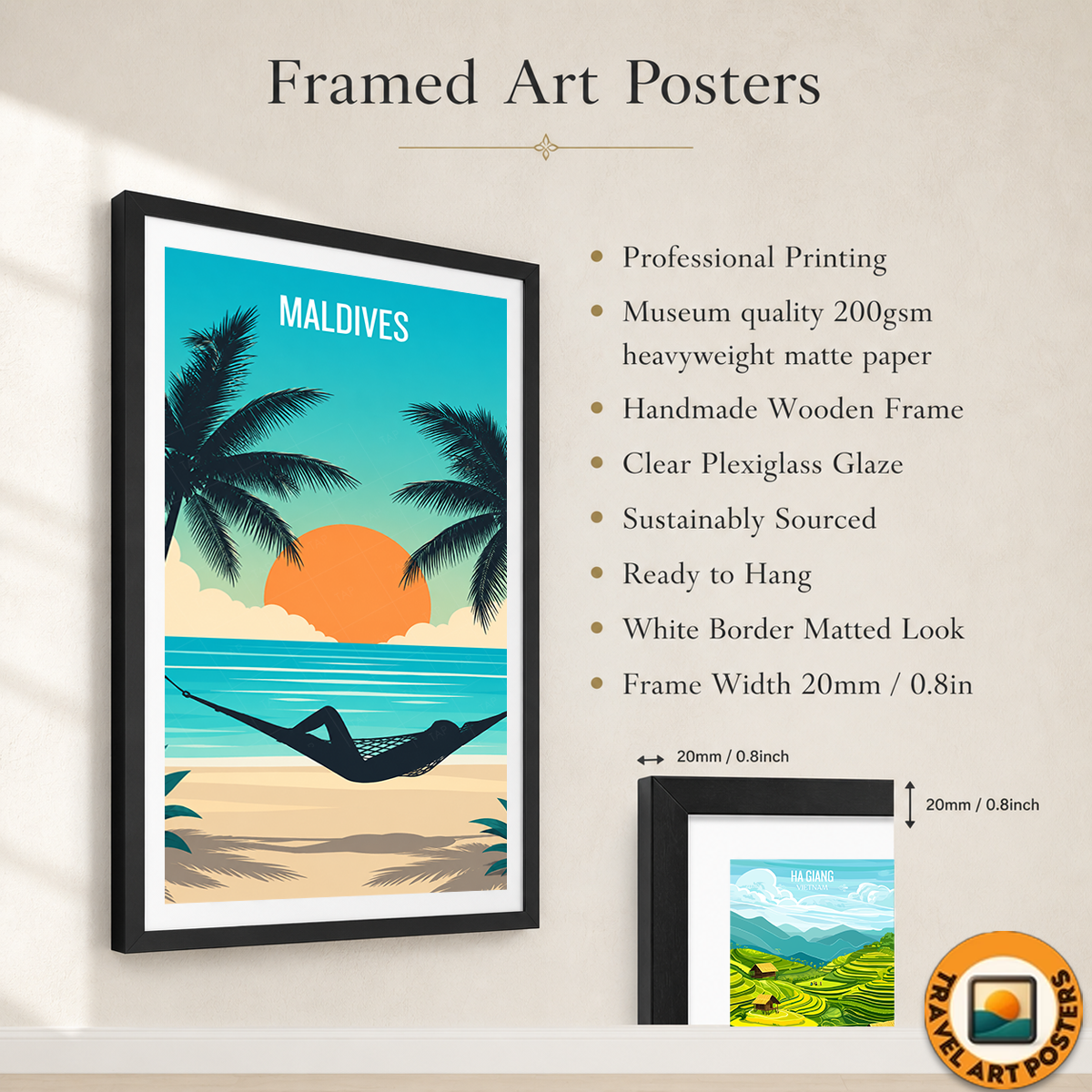 Maldives - Travel Wall Art Beach Poster Print - Art Print - Travel Art Poster
