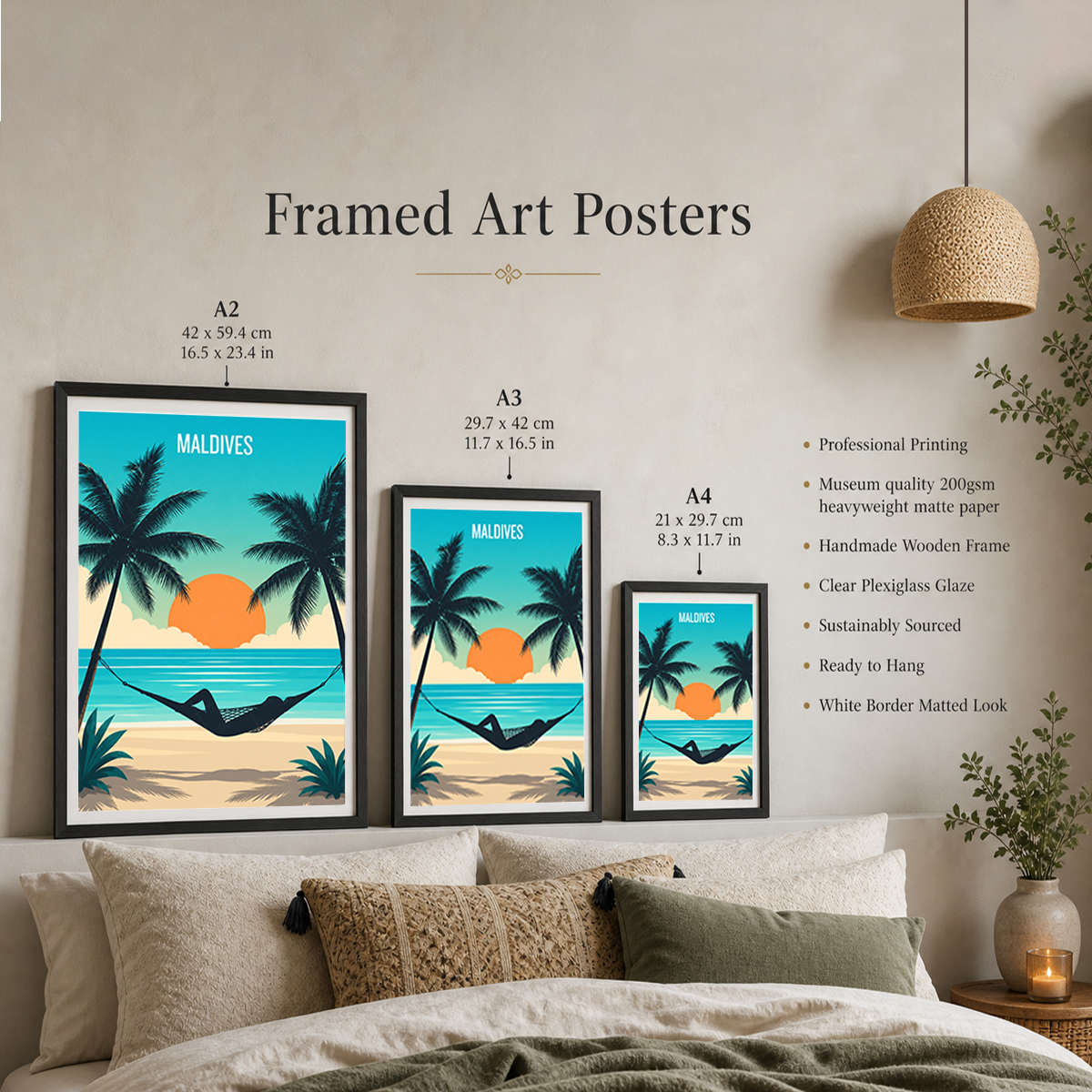 Maldives - Travel Wall Art Beach Poster Print - Art Print - Travel Art Poster