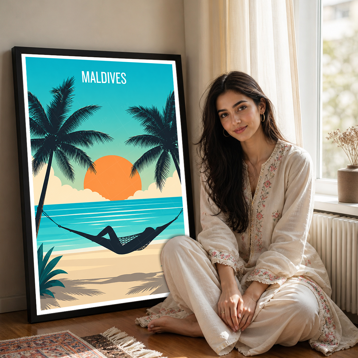 Maldives - Travel Wall Art Beach Poster Print - Art Print - Travel Art Poster