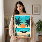 Maldives - Travel Wall Art Beach Poster Print - Art Print - Travel Art Poster