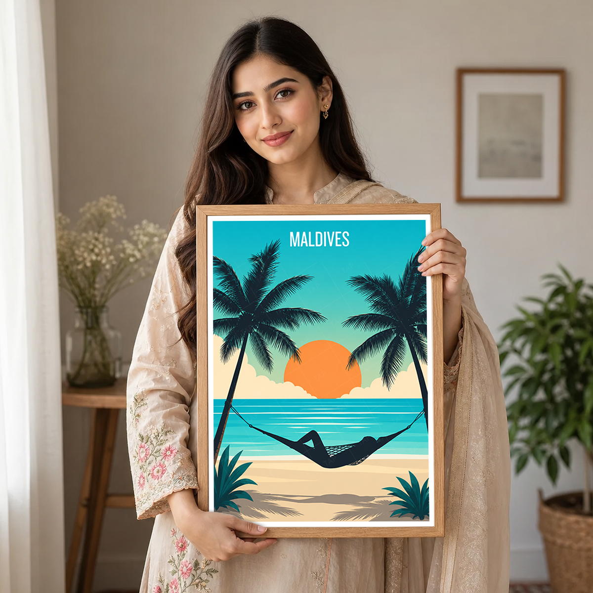 Maldives - Travel Wall Art Beach Poster Print - Art Print - Travel Art Poster
