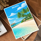Maldives - Travel Wall Art Beach Poster Print - Art Print - Travel Art Poster