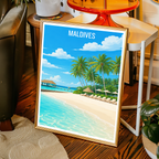 Maldives - Travel Wall Art Beach Poster Print - Art Print - Travel Art Poster