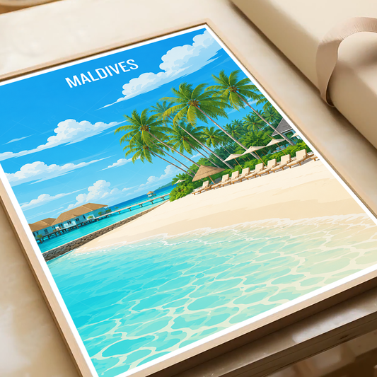 Maldives - Travel Wall Art Beach Poster Print - Art Print - Travel Art Poster