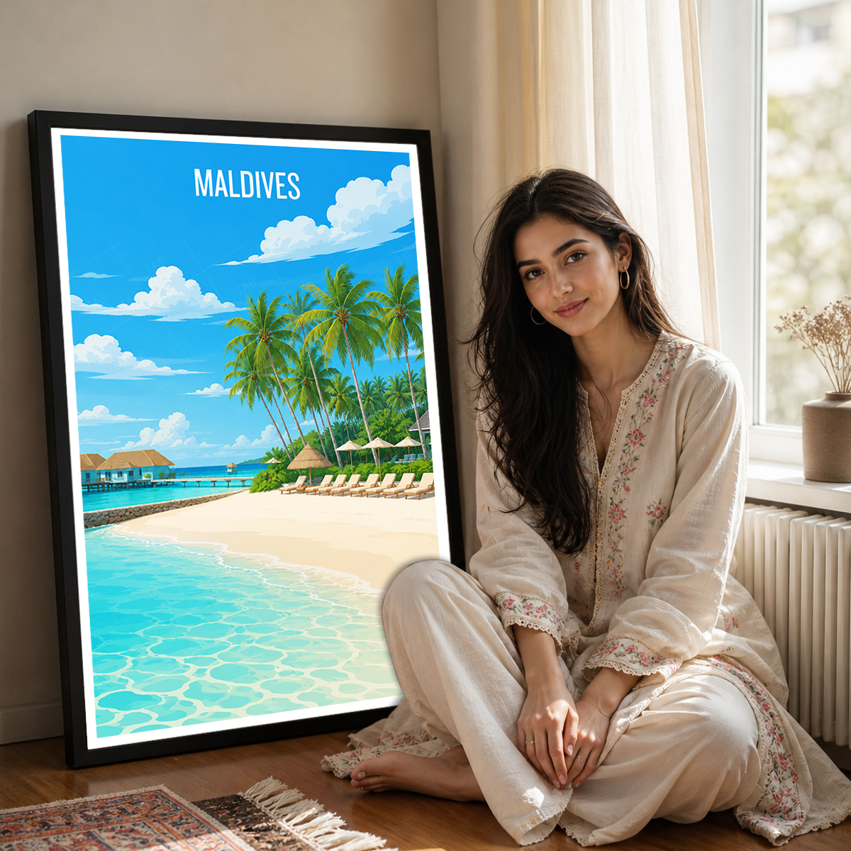 Maldives - Travel Wall Art Beach Poster Print - Art Print - Travel Art Poster