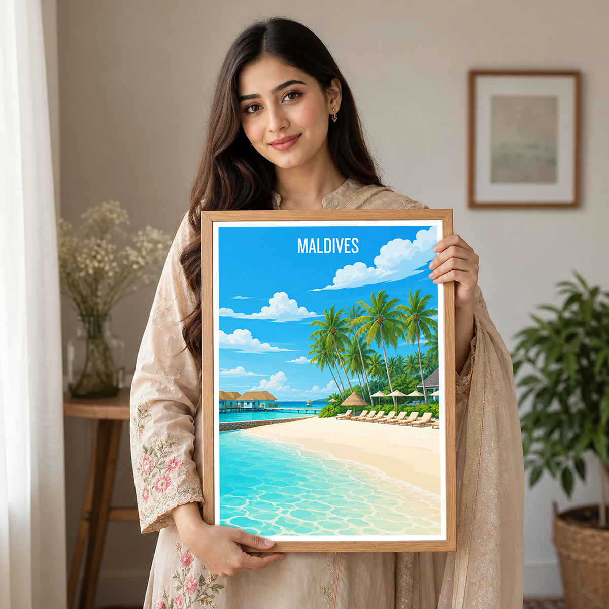Maldives - Travel Wall Art Beach Poster Print - Art Print - Travel Art Poster