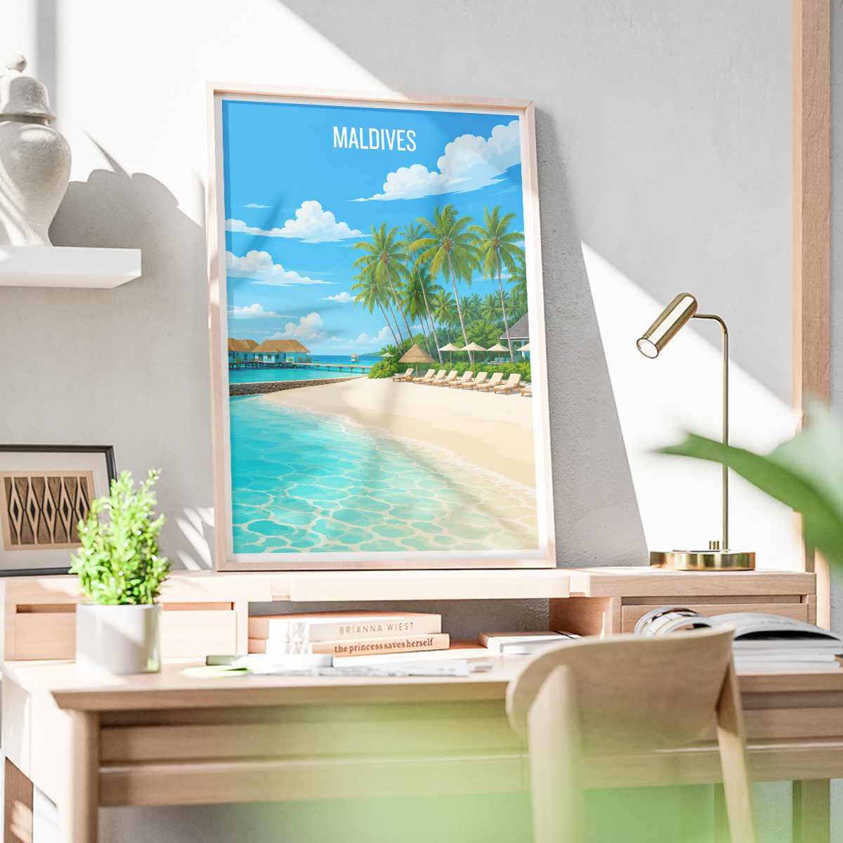 Maldives - Travel Wall Art Beach Poster Print - Art Print - Travel Art Poster