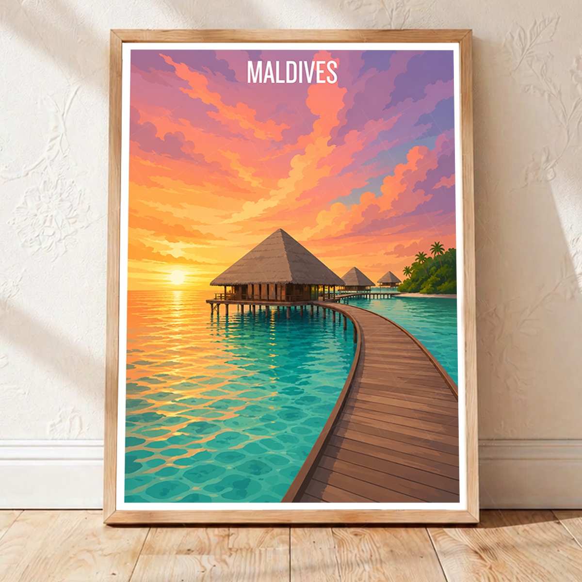 Maldives - Travel Wall Art Beach Poster Print - Art Print - Travel Art Poster