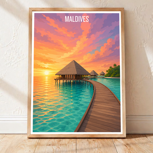Maldives - Travel Wall Art Beach Poster Print - Art Print - Travel Art Poster