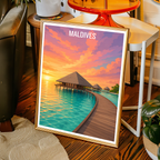 Maldives - Travel Wall Art Beach Poster Print - Art Print - Travel Art Poster