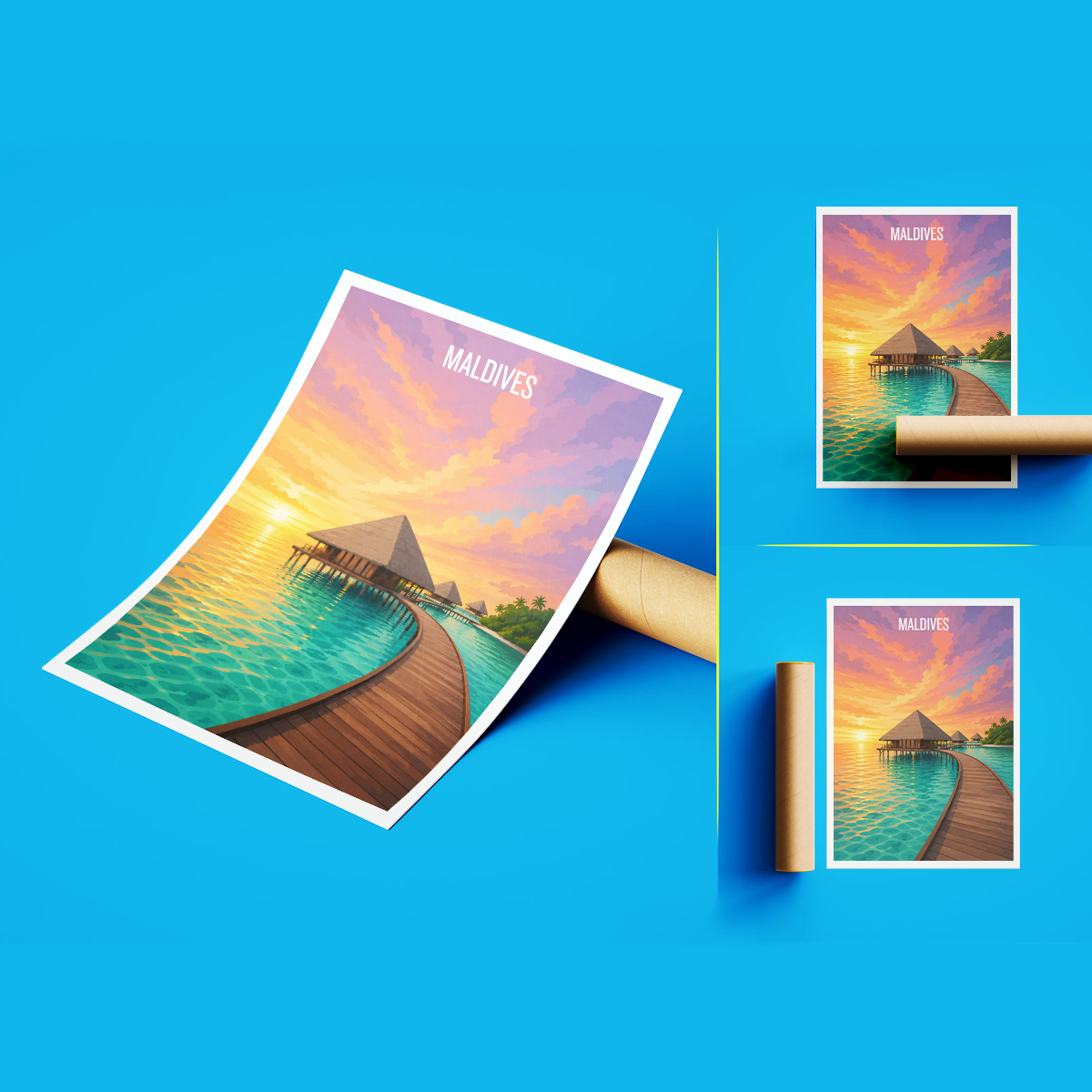 Maldives - Travel Wall Art Beach Poster Print - Art Print - Travel Art Poster
