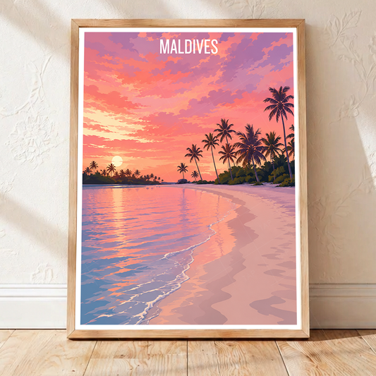 Maldives - Travel Wall Art Beach Poster Print - Art Print - Travel Art Poster