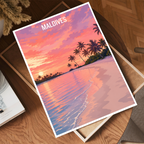 Maldives - Travel Wall Art Beach Poster Print - Art Print - Travel Art Poster