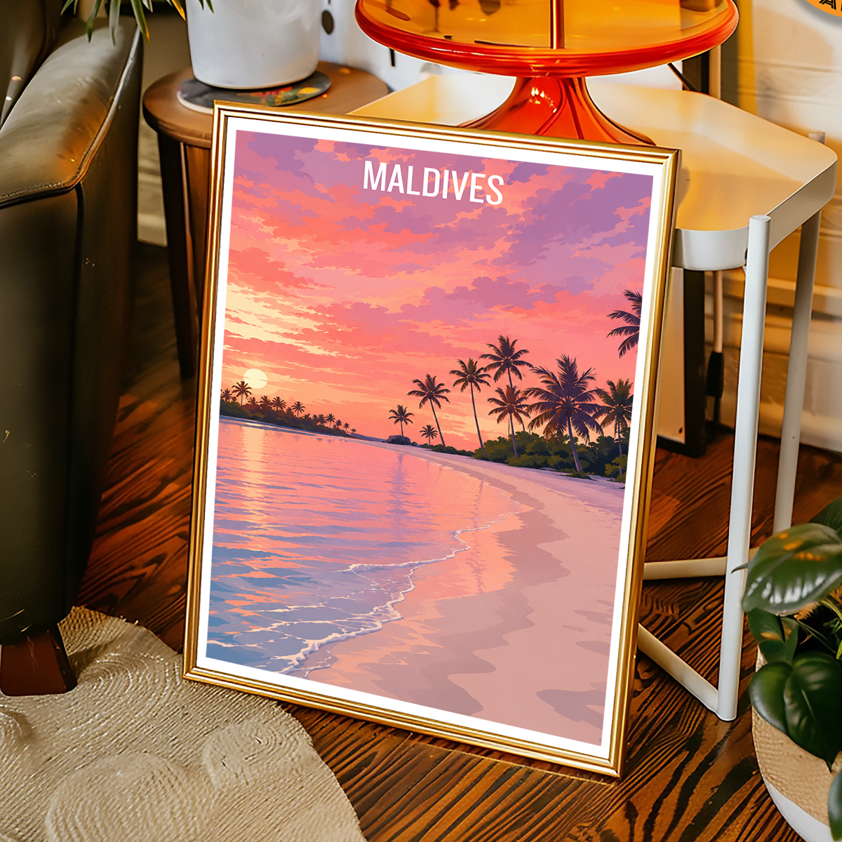 Maldives - Travel Wall Art Beach Poster Print - Art Print - Travel Art Poster