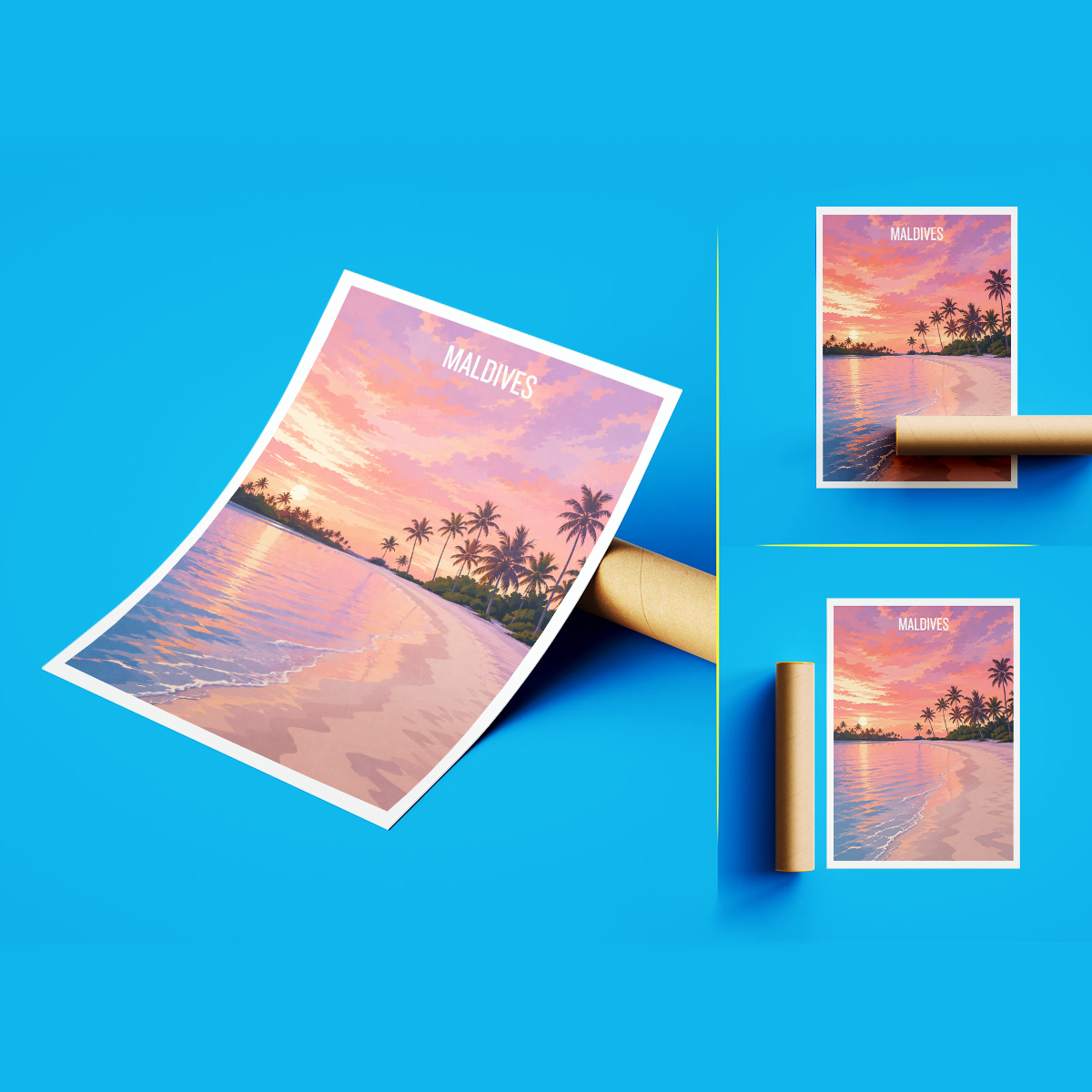 Maldives - Travel Wall Art Beach Poster Print - Art Print - Travel Art Poster
