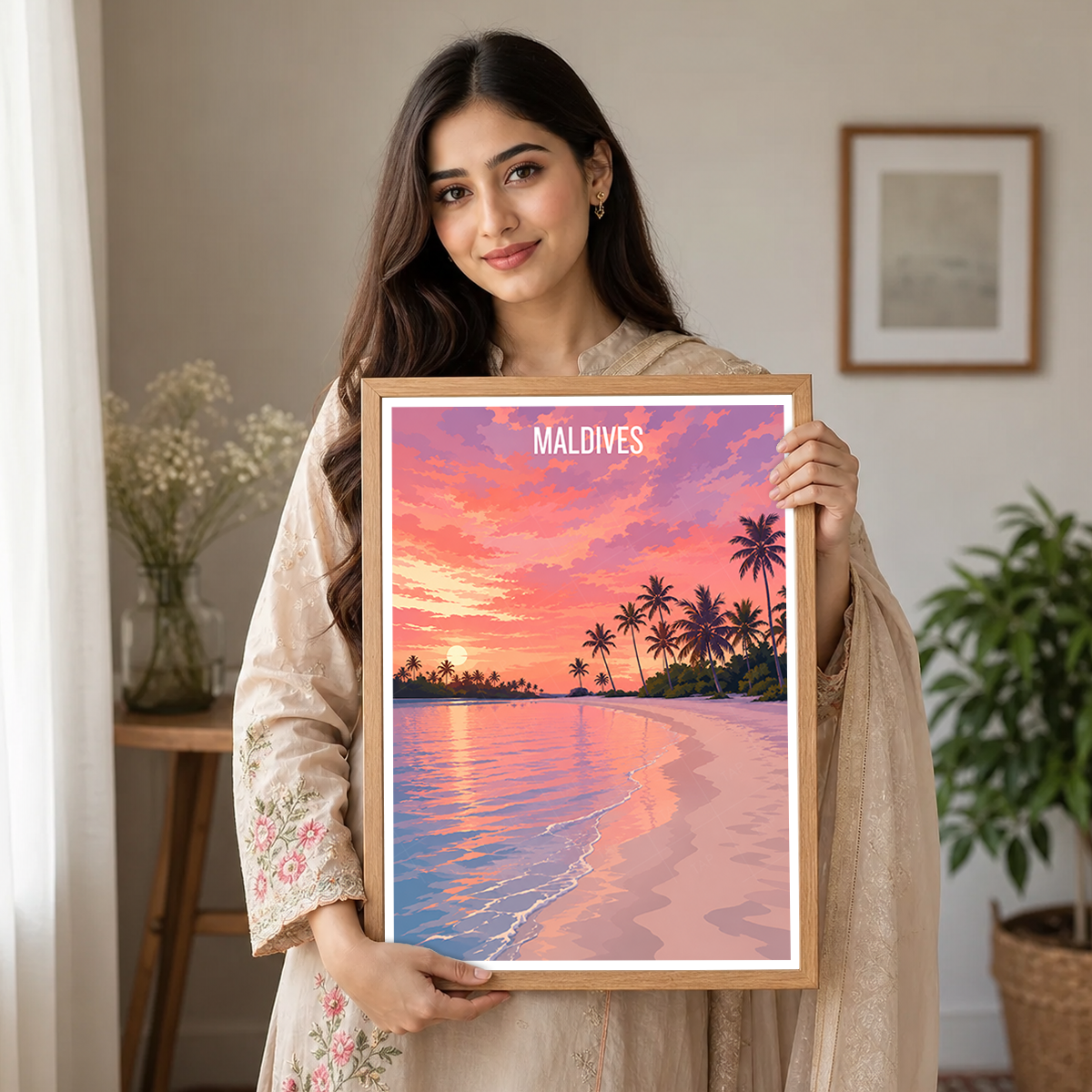 Maldives - Travel Wall Art Beach Poster Print - Art Print - Travel Art Poster