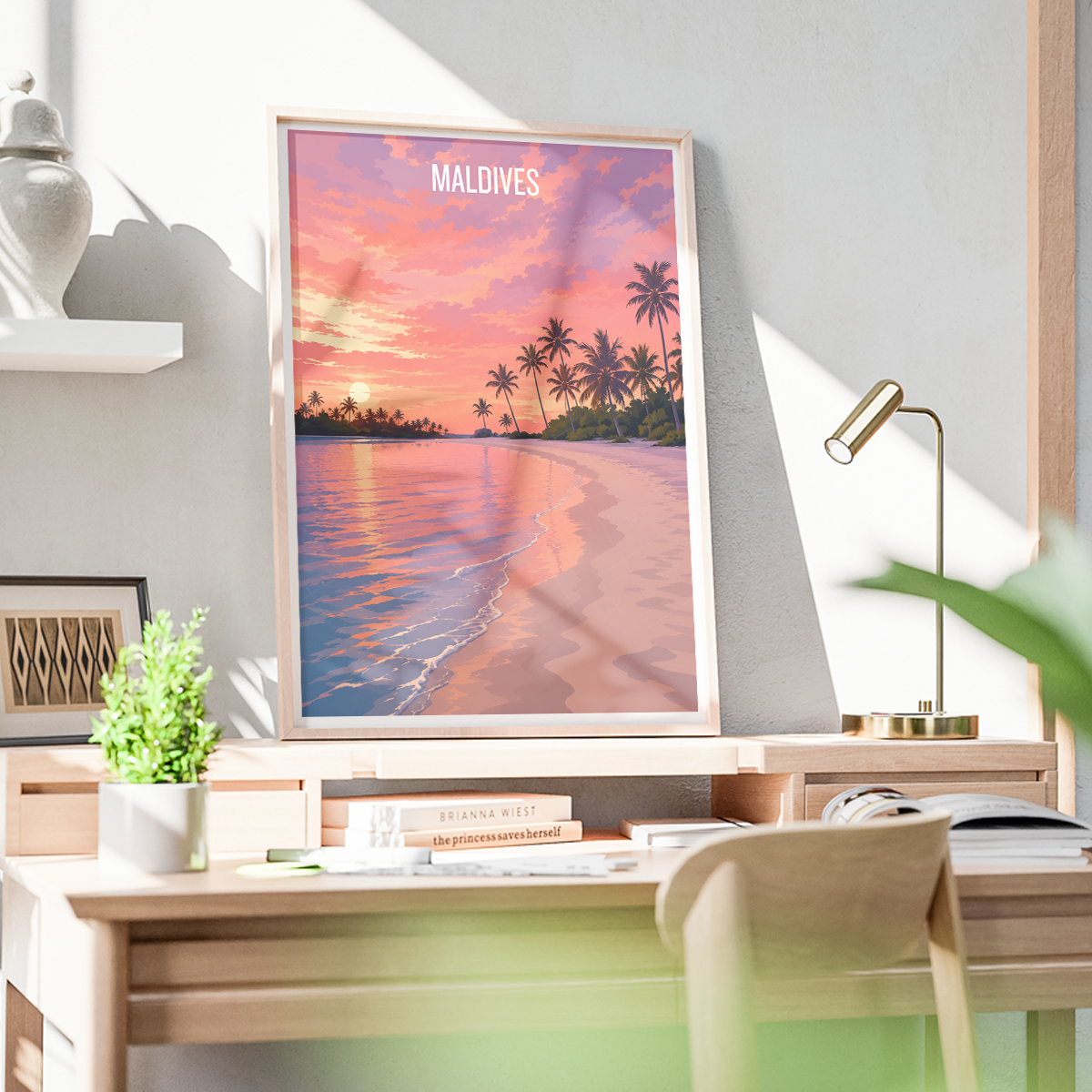 Maldives - Travel Wall Art Beach Poster Print - Art Print - Travel Art Poster