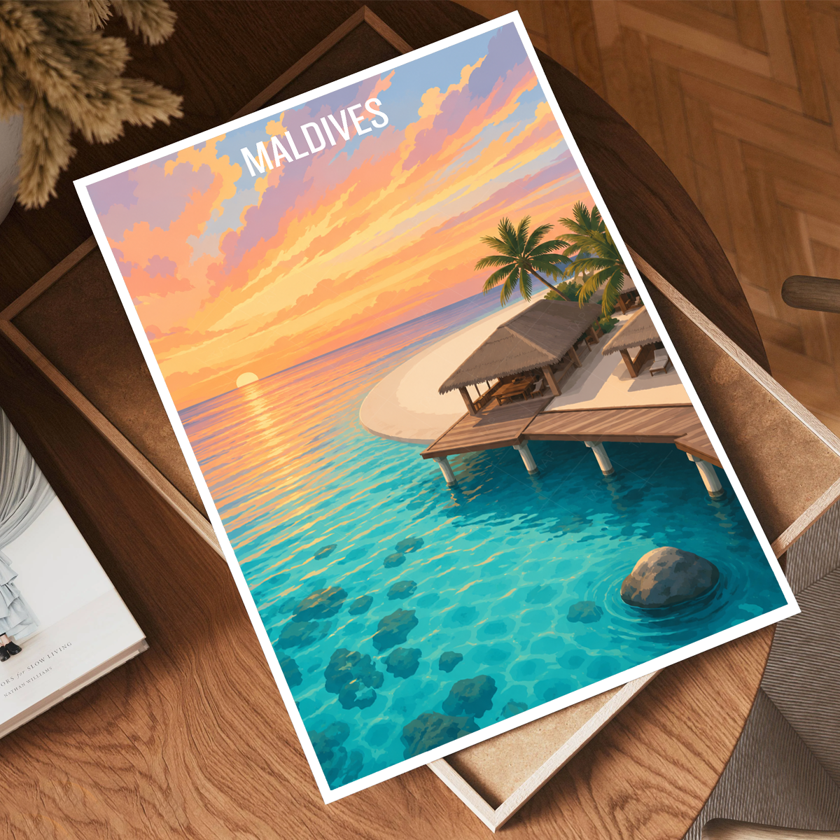 Maldives - Travel Wall Art Beach Poster Print - Art Print - Travel Art Poster