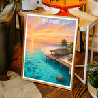 Maldives - Travel Wall Art Beach Poster Print - Art Print - Travel Art Poster