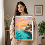 Maldives - Travel Wall Art Beach Poster Print - Art Print - Travel Art Poster