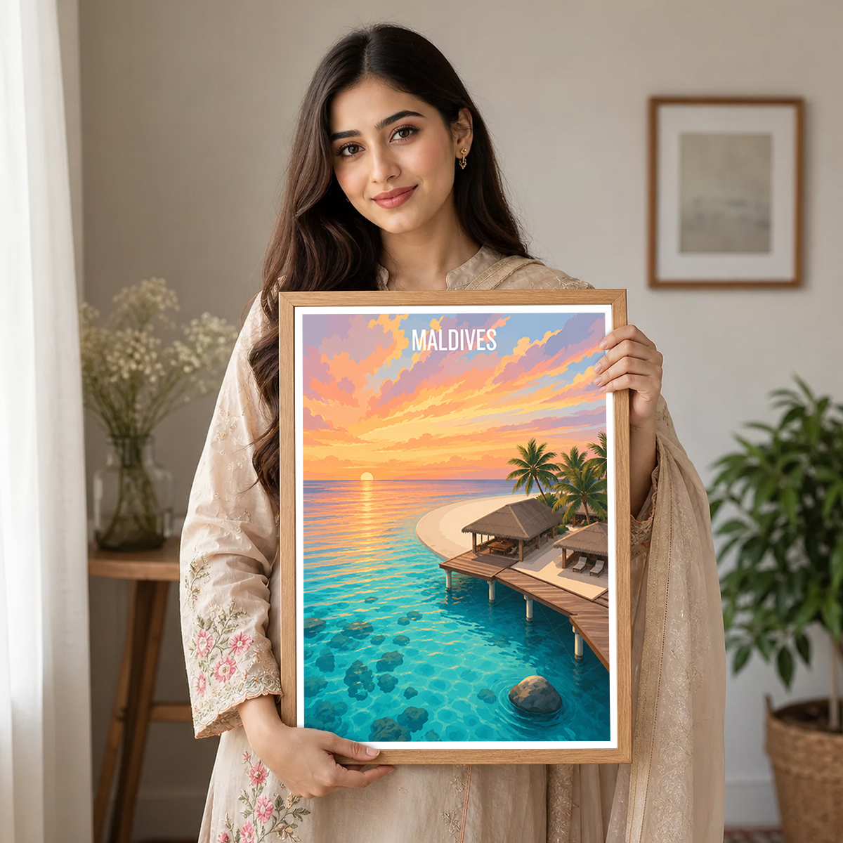 Maldives - Travel Wall Art Beach Poster Print - Art Print - Travel Art Poster
