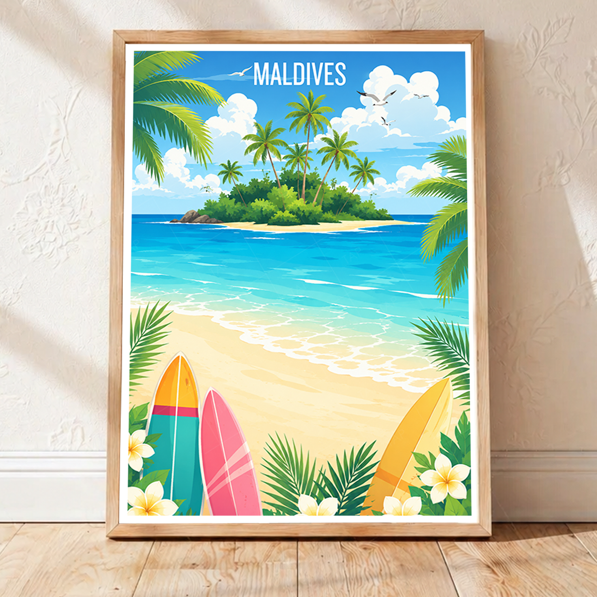 Maldives - Travel Wall Art Beach Poster Print - Art Print - Travel Art Poster