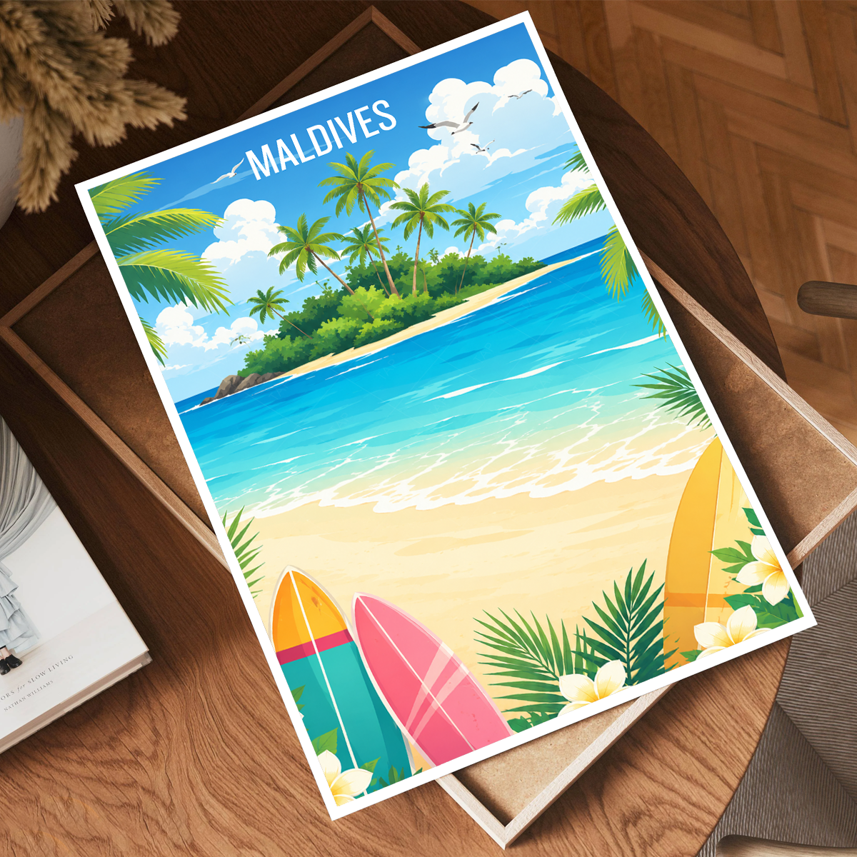 Maldives - Travel Wall Art Beach Poster Print - Art Print - Travel Art Poster