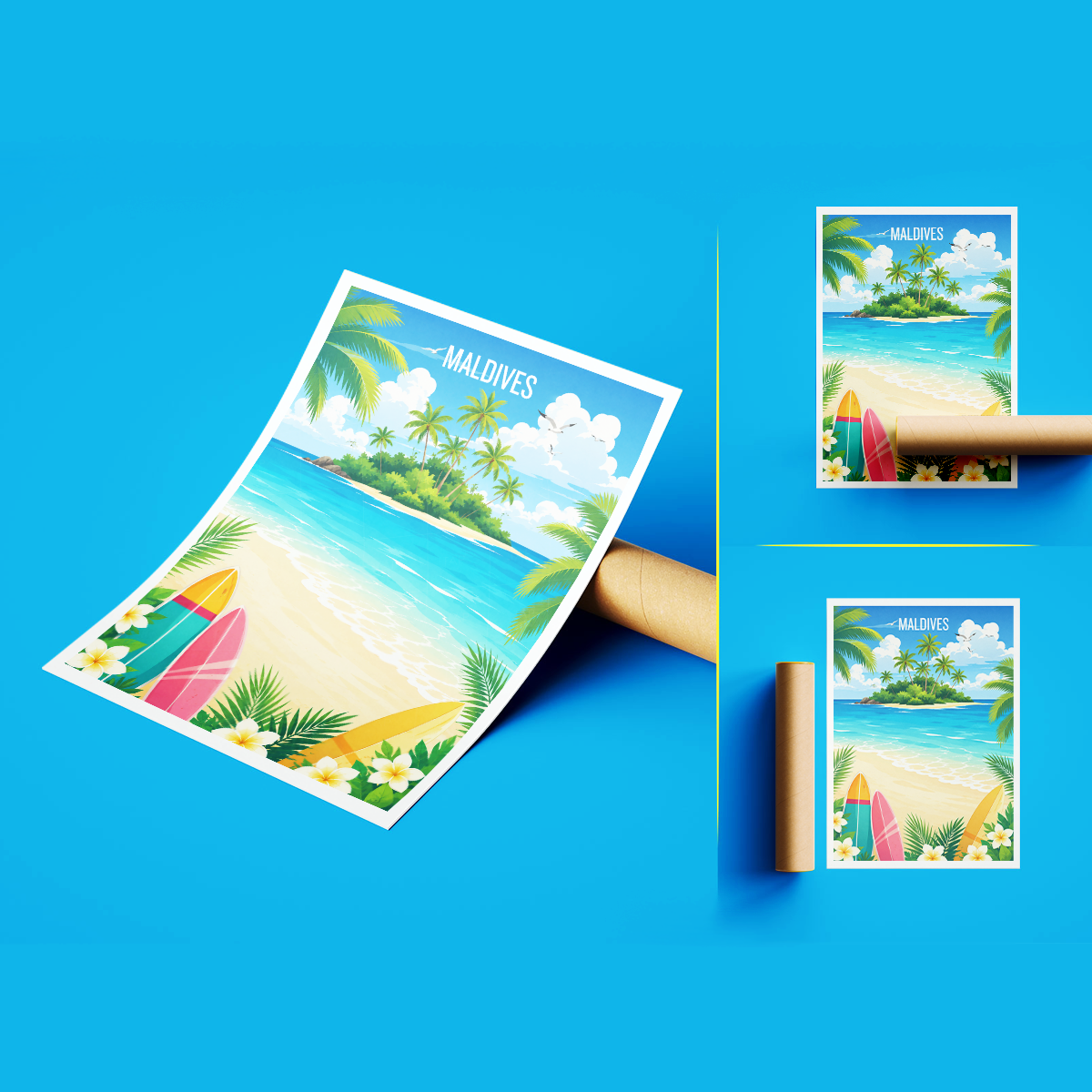 Maldives - Travel Wall Art Beach Poster Print - Art Print - Travel Art Poster