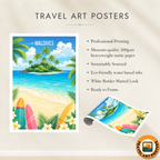 Maldives - Travel Wall Art Beach Poster Print - Art Print - Travel Art Poster