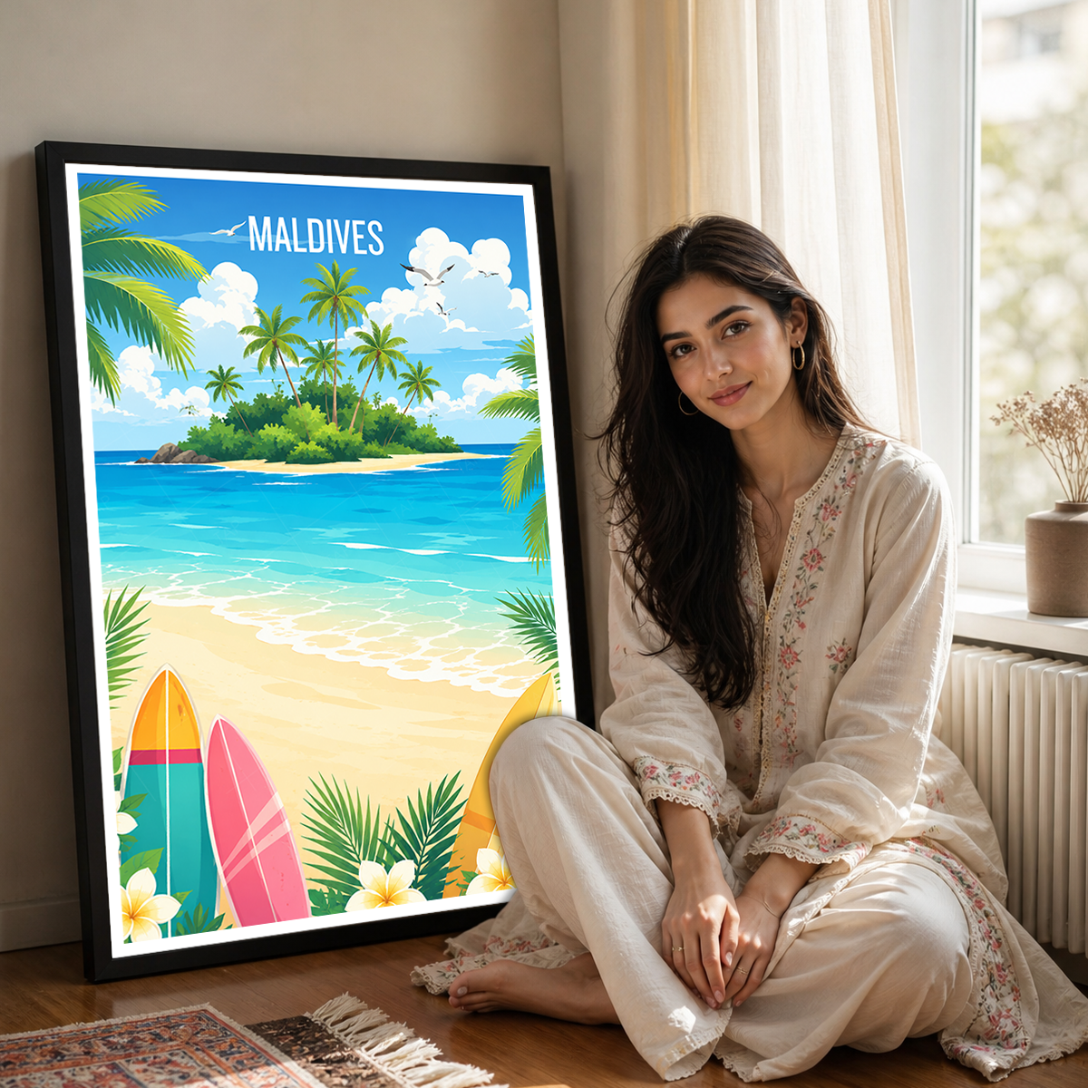 Maldives - Travel Wall Art Beach Poster Print - Art Print - Travel Art Poster