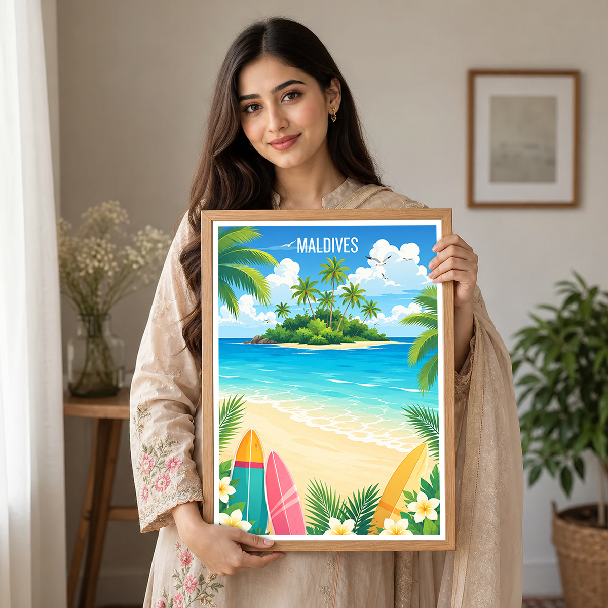 Maldives - Travel Wall Art Beach Poster Print - Art Print - Travel Art Poster