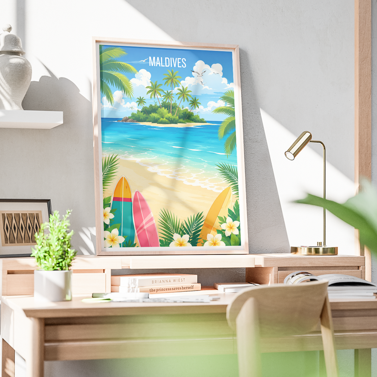 Maldives - Travel Wall Art Beach Poster Print - Art Print - Travel Art Poster